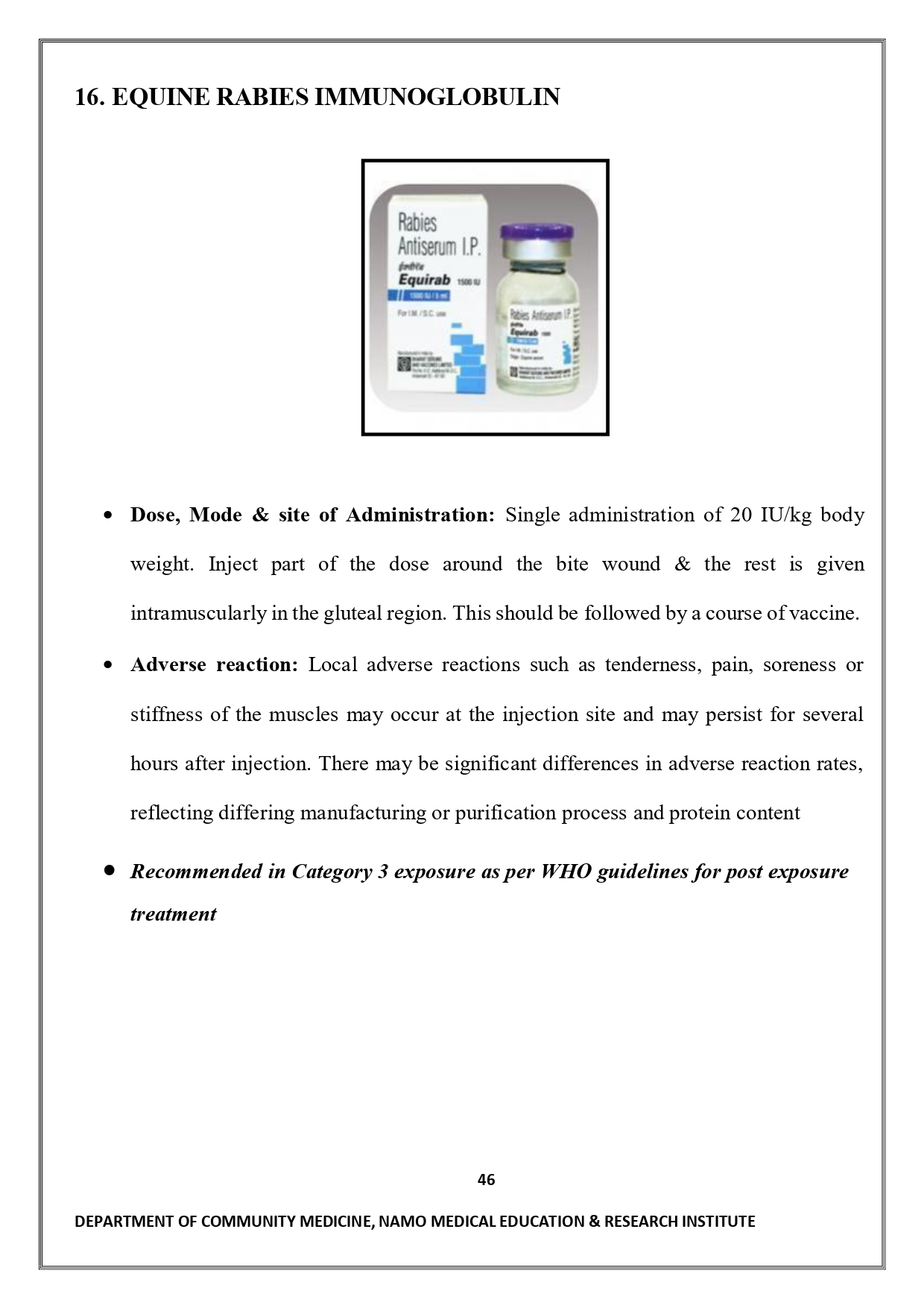 Mus Med Rabies Anti Rabies, Hepatitis B, Equine Rabies Immunoglobulin | NAMO Medical ...